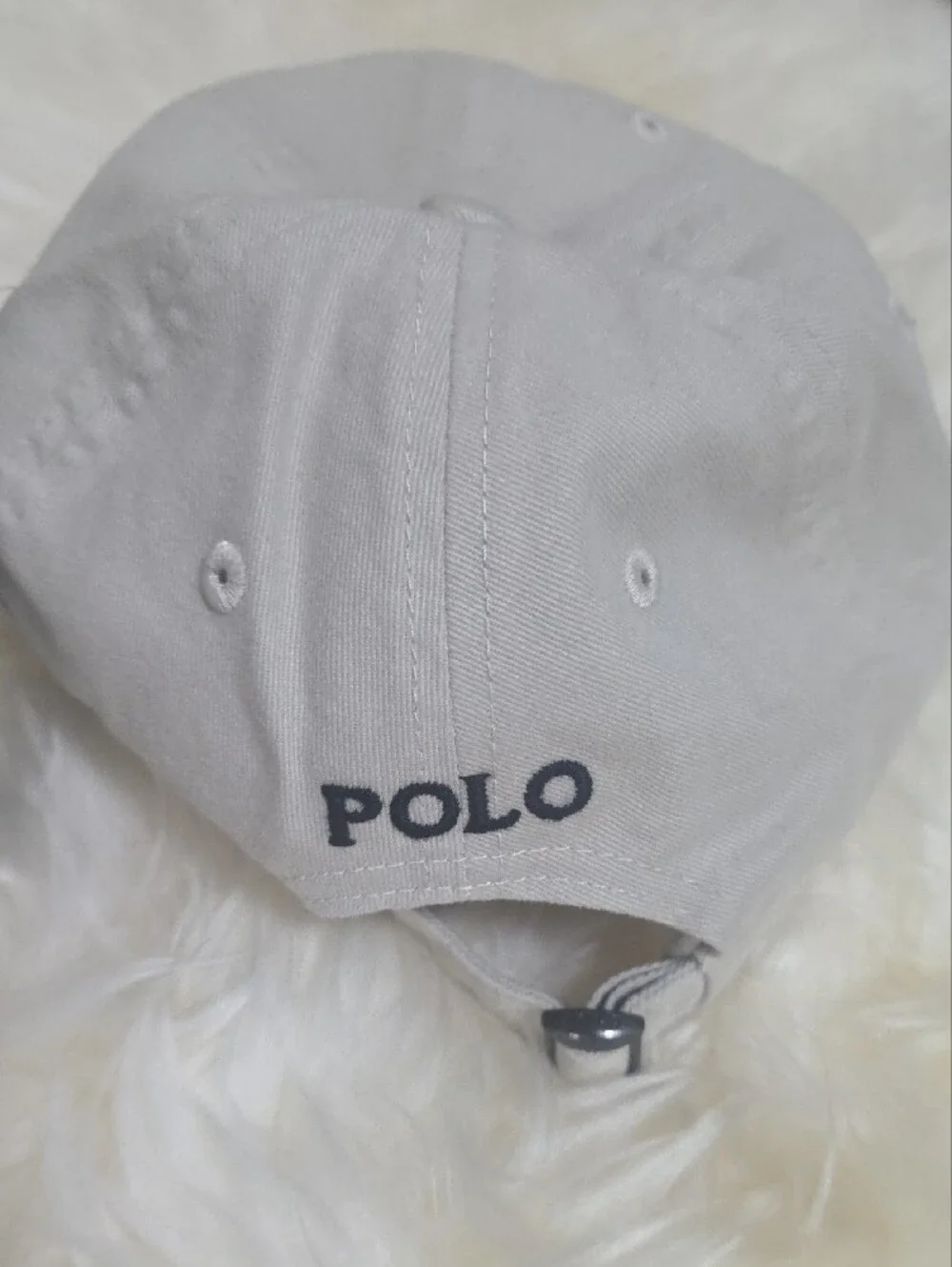 Polo by Ralph Lauren Light Gray Cap with Navy Polo Logo